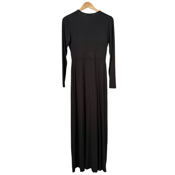 Bump Biddy Narine NEW Plunge  Maxi Maternity Dress Sexy High Slits Black Size M - Picture 14 of 16